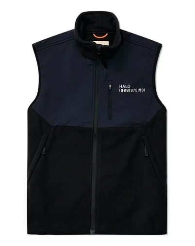 Halo - Blocked Fleece Vest - Black